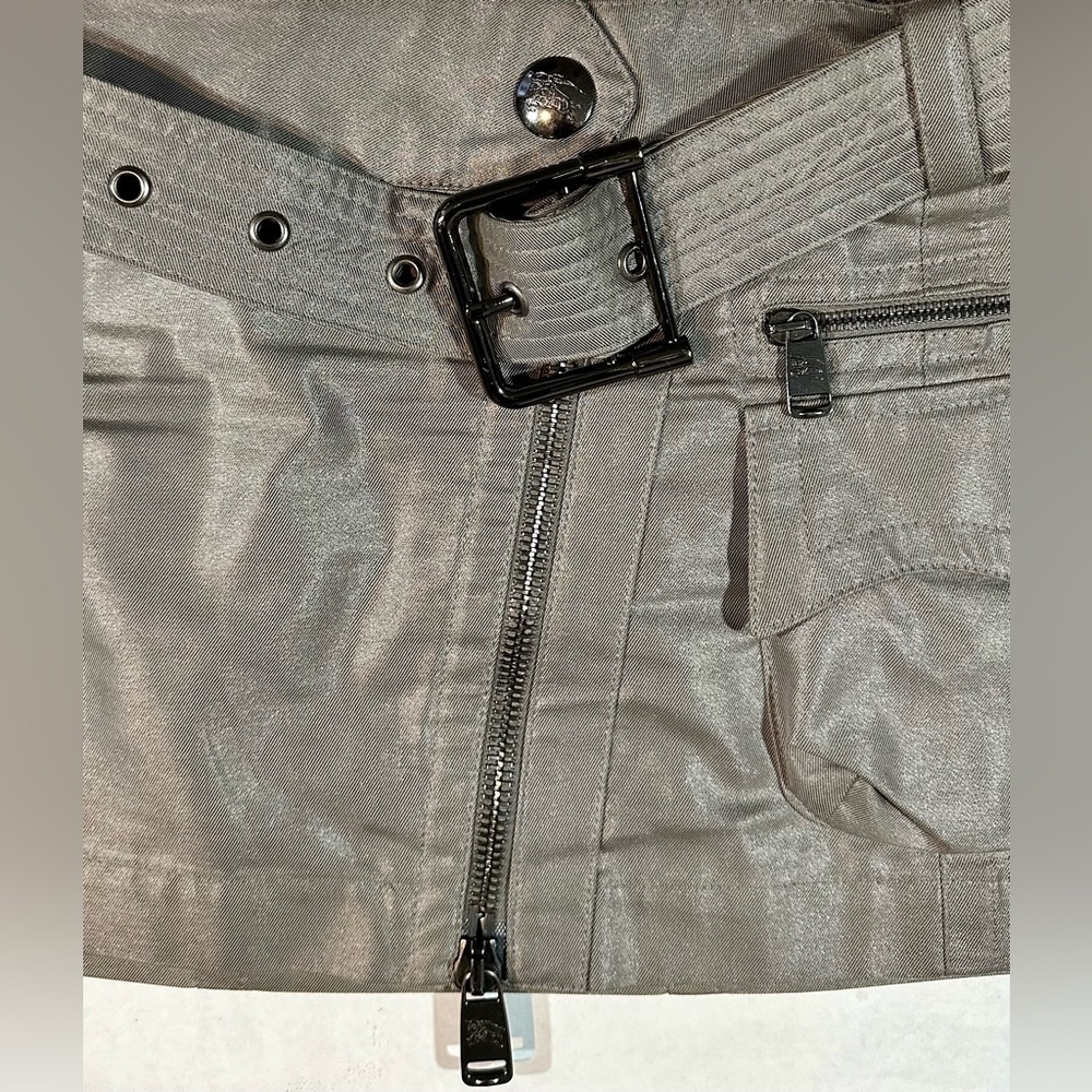 Burberry Women Gunmetal Cargo mini skirt dark grey size 6 cotton and polyamide - Picture 6 of 11